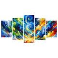 5-DÍLNÝ OBRAZ VÍR BAREVNÉHO NEBE - ABSTRAKTNÍ OBRAZY - OBRAZY