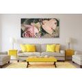 WANDBILD ROSE UND HERZ IM VINTAGE-DESIGN - VINTAGE- UND RETRO-BILDER - BILDER