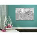 CANVAS PRINT CLASSIC WORLD MAP IN BLACK AND WHITE - PICTURES OF MAPS - PICTURES