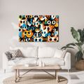 WANDBILD BUNTE KATZEN IN ABSTRAKTION - BILDER VON KATZEN - BILDER