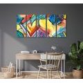 5-PIECE CANVAS PRINT COLORFUL ABSTRACT ART - ABSTRACT PICTURES - PICTURES