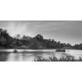 CANVAS PRINT SUNRISE BY THE RIVER IN BLACK AND WHITE - BLACK AND WHITE PICTURES{% if product.category.pathNames[0] != product.category.name %} - PICTURES{% endif %}