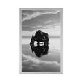 POSTER ROCK UNDER THE CLOUDS IN BLACK AND WHITE - BLACK AND WHITE - POSTERS