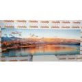 CANVAS PRINT SUNSET OVER THE LAKE - PICTURES OF NATURE AND LANDSCAPE - PICTURES