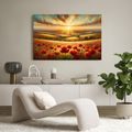 QUADRO SU TELA – TRAMONTO SU CAMPO DI PAPAVERI - STAMPE E QUADRI - 🔥 SVENDITA TOTALE