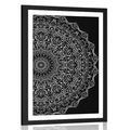 POSTER WITH MOUNT MANDALA IN VINTAGE STYLE IN BLACK AND WHITE - BLACK AND WHITE - POSTERS