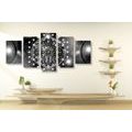 TABLEAU EN 5 PARTIES – MANDALA FASCINANT EN NOIR ET BLANC - TABLEAUX EN NOIR ET BLANC - TABLEAUX