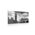 WANDBILD BIG BEN IN LONDON IN SCHWARZ-WEISS - SCHWARZ-WEISSE BILDER - BILDER