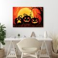 WANDBILD KÜRBIS IM SCHEIN DES VOLLMONDS - HALLOWEEN- UND HORROR-BILDER - BILDER