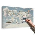 WANDBILD AUF KORK WELTKARTE MIT BALLONS - WANDBILDER AUF KORK - BILDER
