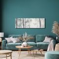 TABLEAU SUR TOILE – FORÊT PAISIBLE DANS LA BRUME - TABLEAUX FORÊT - TABLEAUX