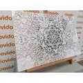 WANDBILD ETHNISCHES MANDALA IN SCHWARZ-WEISS - SCHWARZ-WEISSE BILDER - BILDER