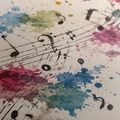 WANDBILD MELODIE IM AQUARELLSTIL - MUSIKBILDER - BILDER