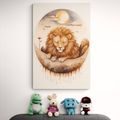 QUADRO SU TELA – LEONE SOGNANTE - ANIMALI DA SOGNO - STAMPE E QUADRI