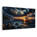 OBRAZ DRAMATICKÝ ZÁPAD SLUNCE NAD MOŘEM - OBRAZY MOŘE A PLÁŽ - OBRAZY