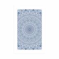 POSTER MIT PASSEPARTOUT DETAILLIERTES DEKORATIVES MANDALA IN BLAU - FENG SHUI - POSTER