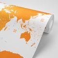 SELF ADHESIVE WALLPAPER WORLD MAP WITH INDIVIDUAL STATES IN ORANGE COLOR - SELF-ADHESIVE WALLPAPERS - WALLPAPERS