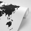 SELF ADHESIVE WALLPAPER MAP IN BLACK AND WHITE - BLACK AND WHITE MAPS - WALLPAPERS