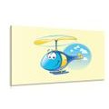 CANVAS PRINT HELICOPTER IN THE CLOUDS - CHILDRENS PICTURES - PICTURES