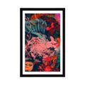 POSTER WITH MOUNT ABSTRACT FLOWERS - ABSTRACT AND PATTERNED - POSTERS