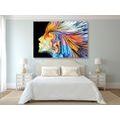 CANVAS PRINT COLORED PROFILE OF A WOMAN'S FACE - ABSTRACT PICTURES{% if product.category.pathNames[0] != product.category.name %} - PICTURES{% endif %}