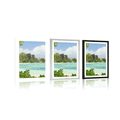 POSTER WITH MOUNT BEAUTIFUL BEACH ON THE ISLAND OF LA DIGUE - NATURE - POSTERS