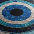 TABLEAU SUR TOILE – MOSAÏQUE BLEUE D’UN ŒIL - TABLEAUX PAR THÈME - TABLEAUX