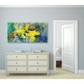 CANVAS PRINT YELLOW FLOWER WITH A VINTAGE TOUCH - VINTAGE AND RETRO PICTURES - PICTURES