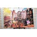 CANVAS PRINT SKETCHED AMSTERDAM - VINTAGE AND RETRO PICTURES - PICTURES