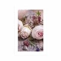 AFFICHE AVEC MONTURE COMPOSITION FLORALE FESTIVE DE ROSES - FLEURS - AFFICHES