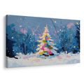 OBRAZ VÁNOČNÍ STROM V ZIMNÍ KRAJINĚ - VÁNOČNÍ A ZIMNÍ OBRAZY - OBRAZY