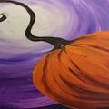 QUADRO SU TELA – ZUCCA MAGICA NELLA NOTTE - QUADRI HALLOWEEN E HORROR - STAMPE E QUADRI