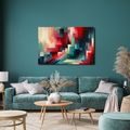 OBRAZ ABSTRAKTNÍ GEOMETRIE V ČERVENÉ - OBRAZY PODLE MOTIVU - OBRAZY