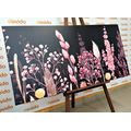 WANDBILD VARIANTEN VON GRAS IN ROSA - BILDER BLUMEN - BILDER