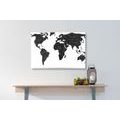 CANVAS PRINT BLACK AND WHITE WORLD MAP - PICTURES OF MAPS{% if product.category.pathNames[0] != product.category.name %} - PICTURES{% endif %}