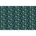 SELF ADHESIVE WALLPAPER BEAUTIFUL LEAVES ON A BLUE BACKGROUND - SELF-ADHESIVE WALLPAPERS - WALLPAPERS