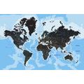 CANVAS PRINT MODERN WORLD MAP - PICTURES OF MAPS - PICTURES