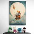 CANVAS PRINT DREAMY ELEPHANT ABOVE THE CLOUDS - DREAMY LITTLE ANIMALS - PICTURES