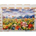 CANVAS PRINT OIL PAINTING WILD FLOWERS - PICTURES FLOWERS - PICTURES