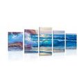 5-PIECE CANVAS PRINT SEA WAVES ON THE COAST - PICTURES OF NATURE AND LANDSCAPE - PICTURES