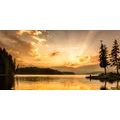 CANVAS PRINT REFLECTION OF A MOUNTAIN LAKE - PICTURES OF NATURE AND LANDSCAPE - PICTURES