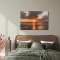 TABLEAU SUR TOILE – COUCHER DE SOLEIL SUR LA MER - TABLEAUX LEVER ET COUCHER DE SOLEIL - TABLEAUX