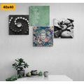 CANVAS PRINT SET FENG SHUI IN AN UNCONVENTIONAL COMBINATION - SET OF PICTURES - PICTURES