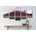 5-PIECE CANVAS PRINT SUNSET OVER THE DOLOMITES - PICTURES OF NATURE AND LANDSCAPE - PICTURES