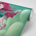 PAPIER PEINT AUTOCOLLANT PETITE FILLE AVEC UNE LICORNE - PAPIERS PEINTS AUTOCOLLANTS - PAPIER PEINT