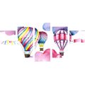 5-PIECE CANVAS PRINT BALLOONS IN THE WIND - CHILDRENS PICTURES - PICTURES