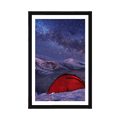 AFFICHE AVEC MONTURE TENTE SOUS LE CIEL NOCTURNE - NATURE - AFFICHES