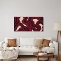 TABLEAU SUR TOILE – FORMES FLUIDES ROUGE PROFOND - IMAGES FORMES ABSTRAITES - TABLEAUX