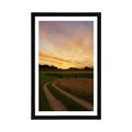 AFFICHE AVEC MONTURE COUCHER DE SOLEIL SUR LE PAYSAGE - NATURE - AFFICHES