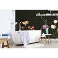 SELF ADHESIVE WALL MURAL ELEGANT FLOWERS ON A DARK BACKGROUND - SELF-ADHESIVE WALLPAPERS - WALLPAPERS